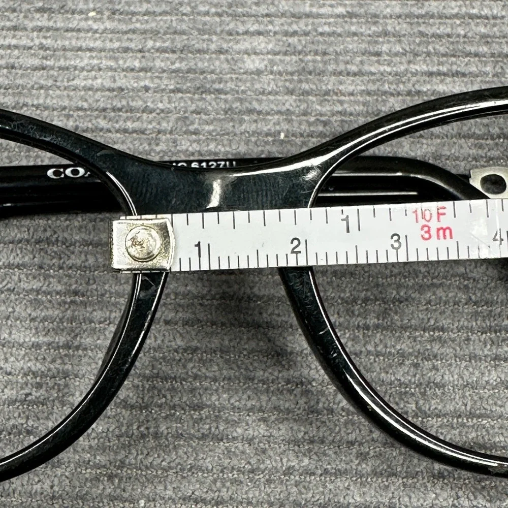 Coach HC 6127U Black Cat Eye Y2K Eyeglasses Silver Chain Link Frames 53-17-140